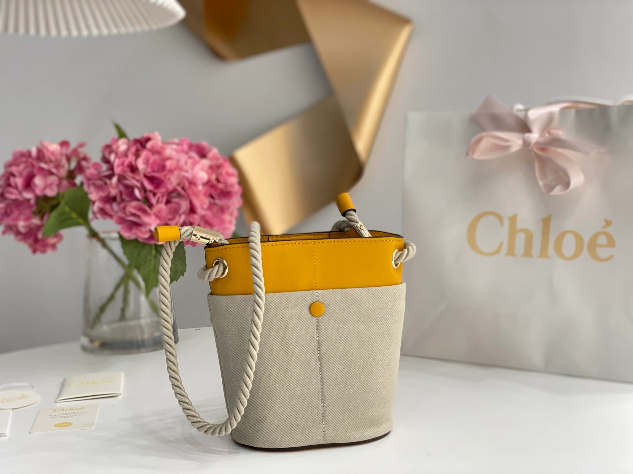 Сумка-ведро Chloe-key - желтая