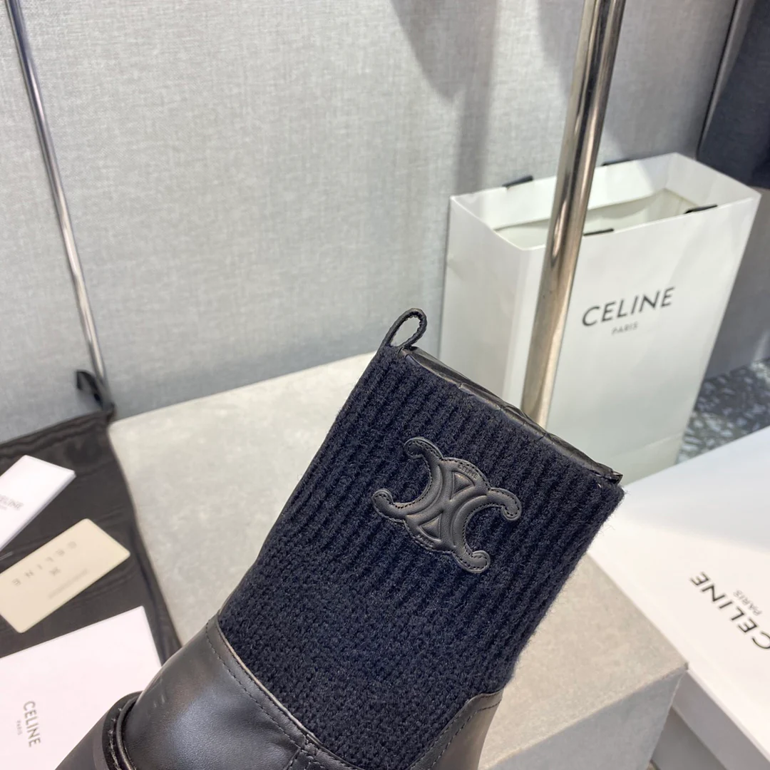 Celine - Вязаные ботинки-носки с закругленным носком