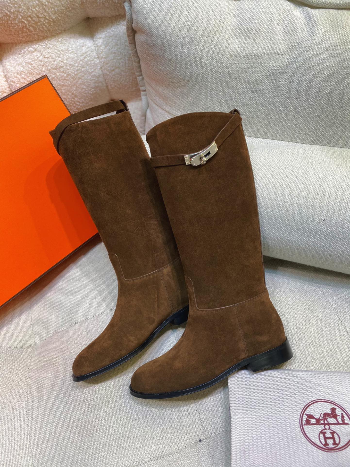 Высокие сапоги Hermes 2024 - Кофейно-коричневый