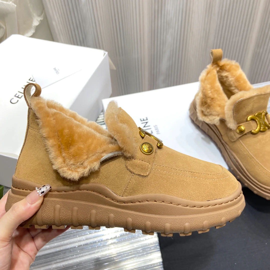Celine - Новинка ранней весны 2022 года - Меховые зимние сапоги