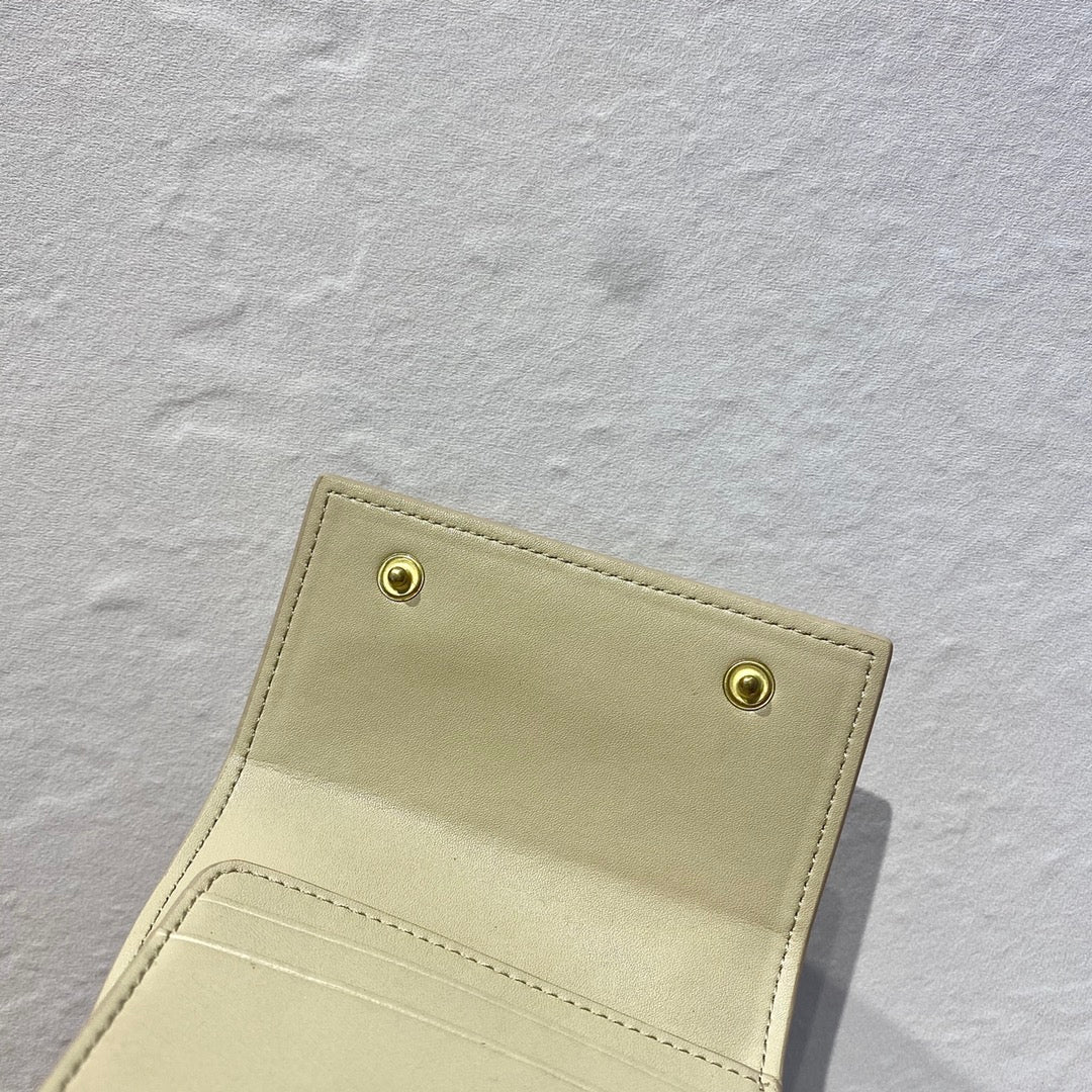 Кошелек Celine с ремешком, небольшой, зернистый, трехсекционный, короткий, 3 шт.