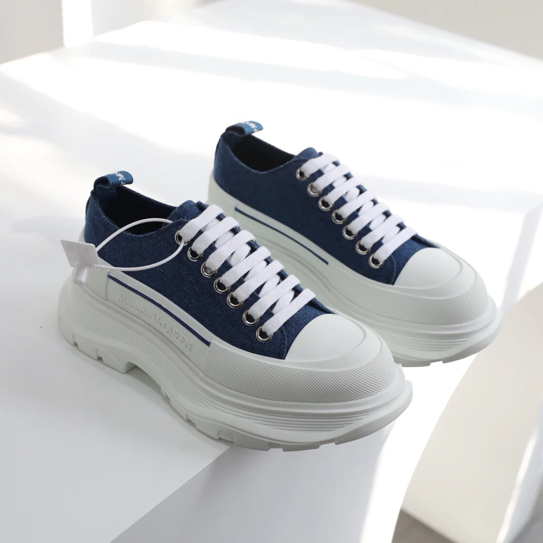 Кед на платформе McQueen - унисекс - джинсово-синий