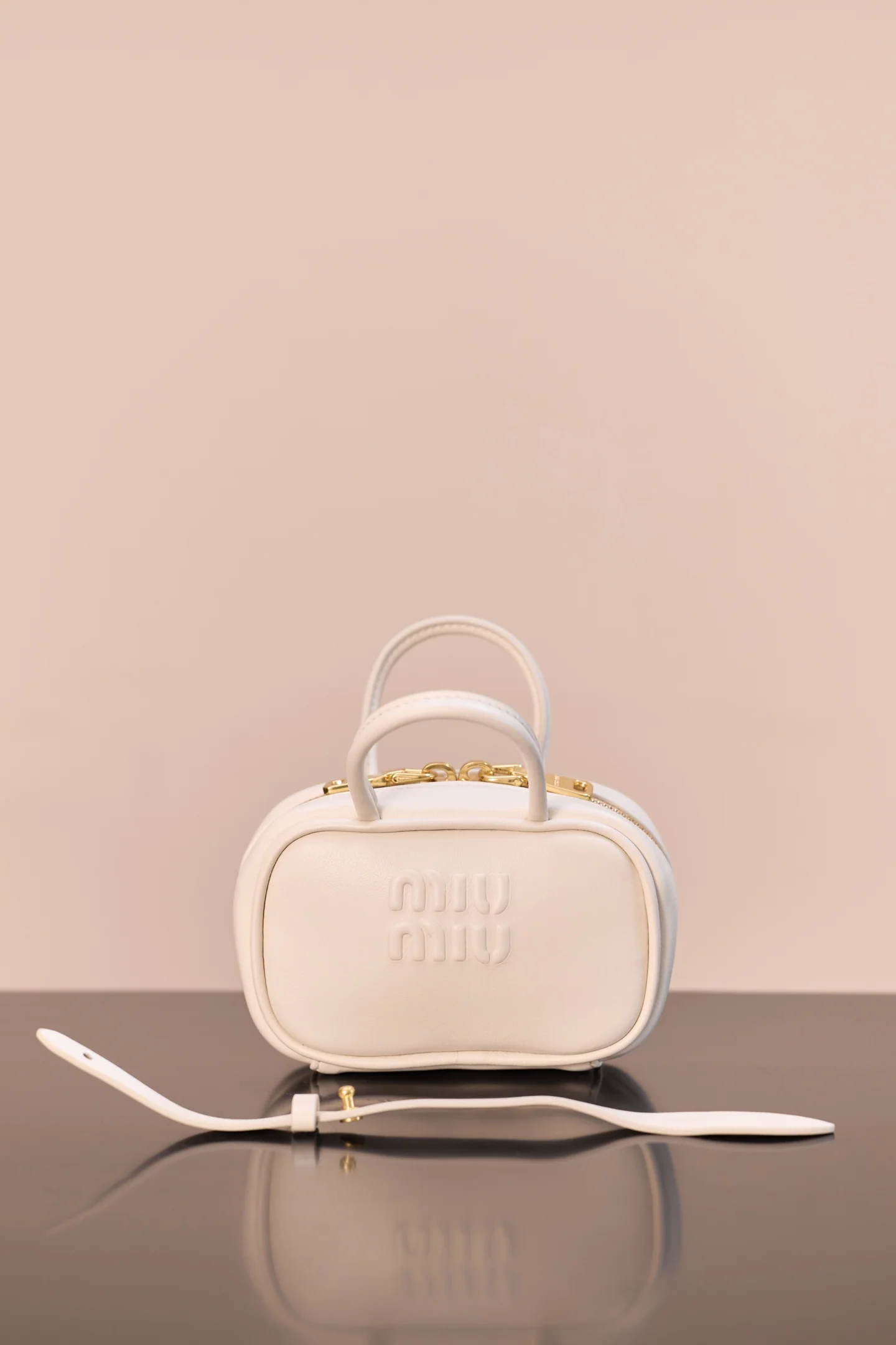 Маленькая кожаная сумочка Miu Miu-5nr036m300 - белая