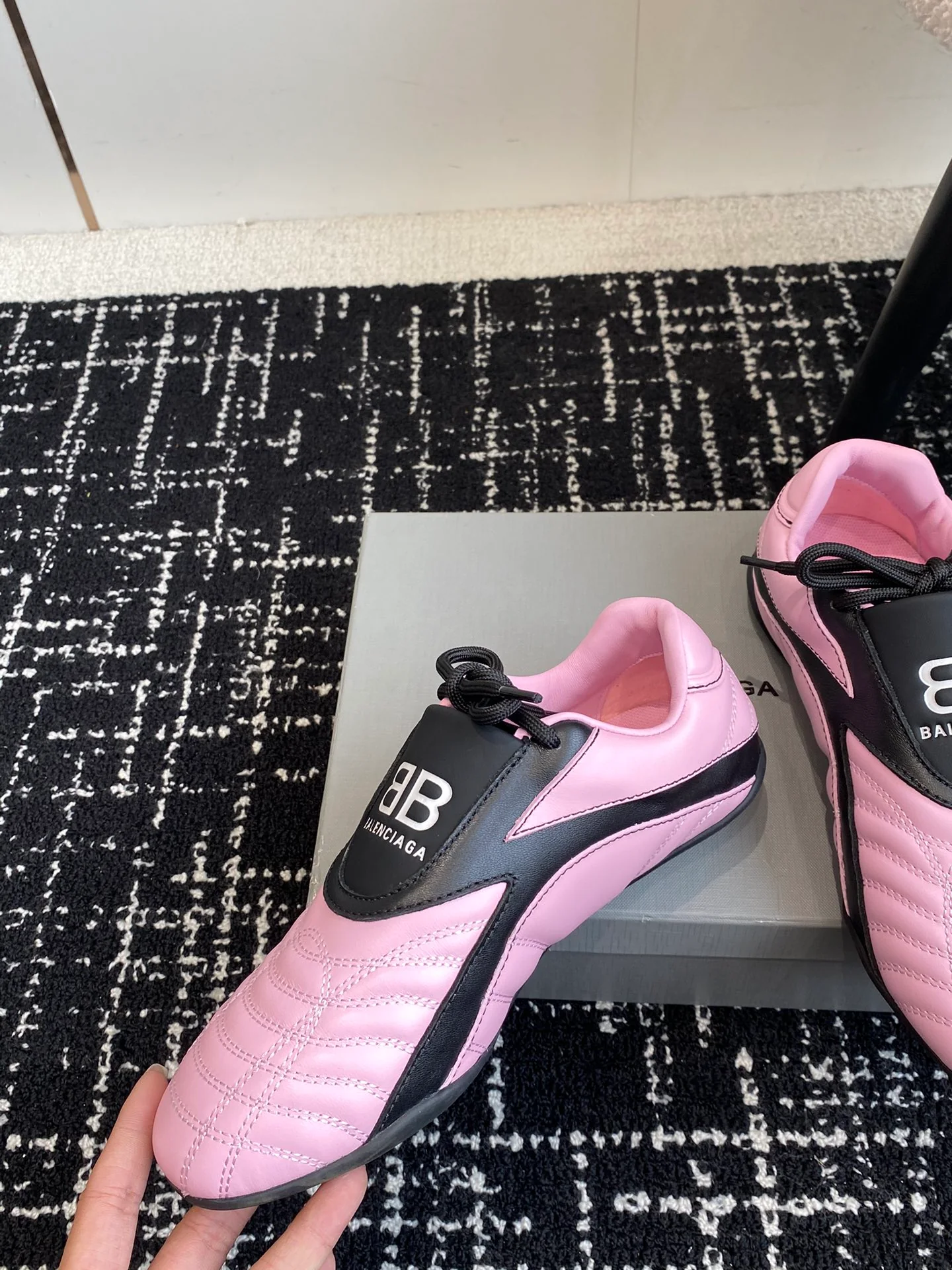 Повседневные бейсбольные кроссовки Balenciaga 2024 — розовые