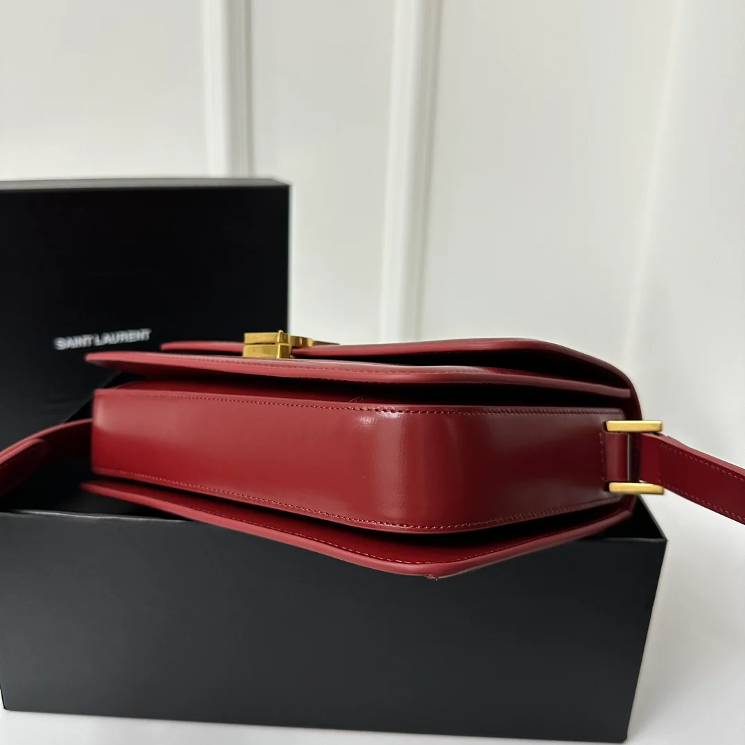 Сумка YSL Box Saint Laurent Tofu Bag - Большая - Бордовая
