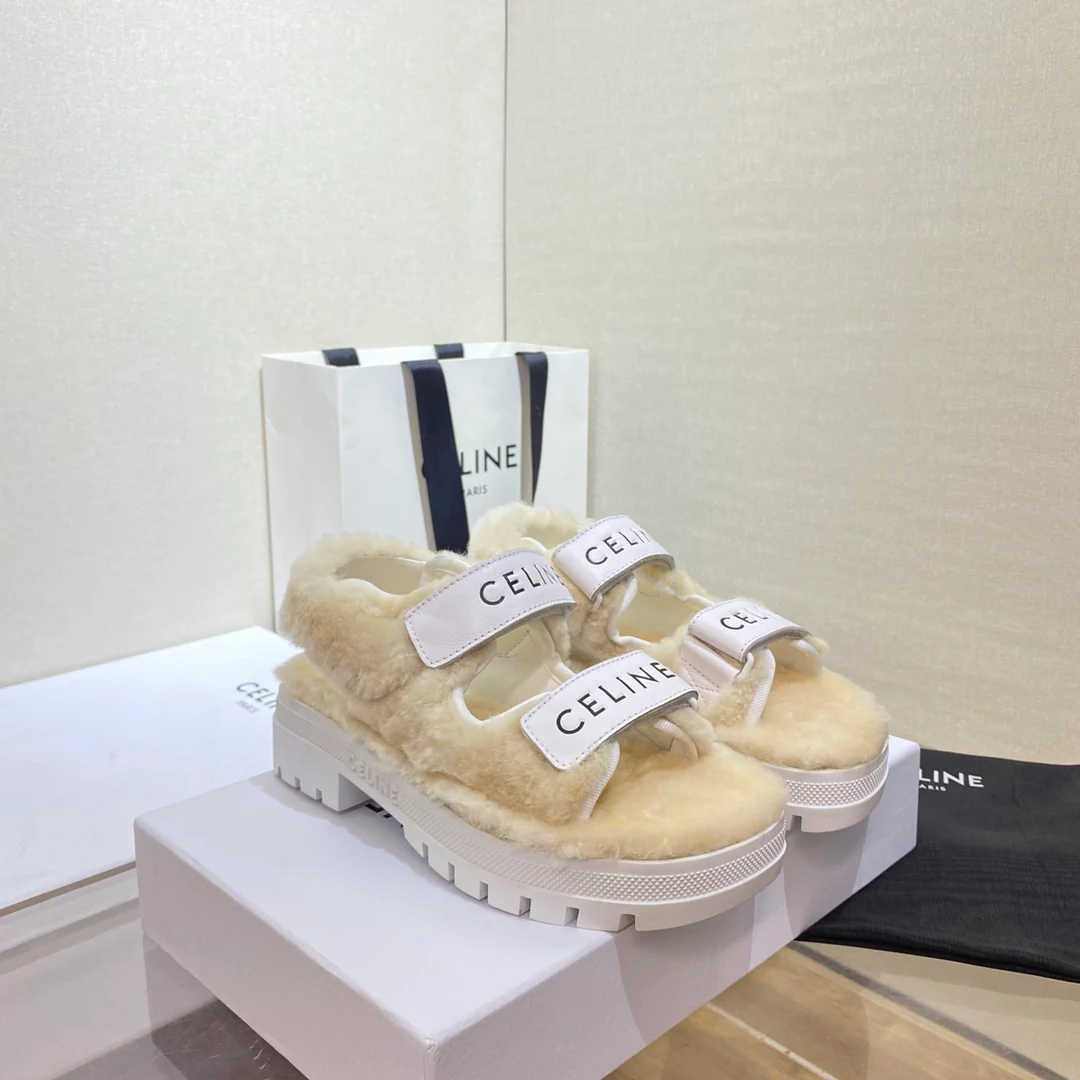 Celine - Классические меховые сандалии