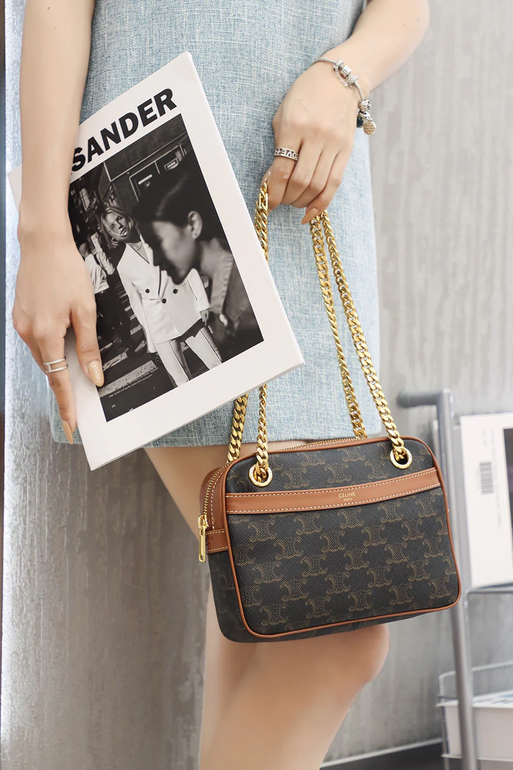 Сумка для фотоаппарата Celine Patapans Triomphe Classic Monogram через плечо