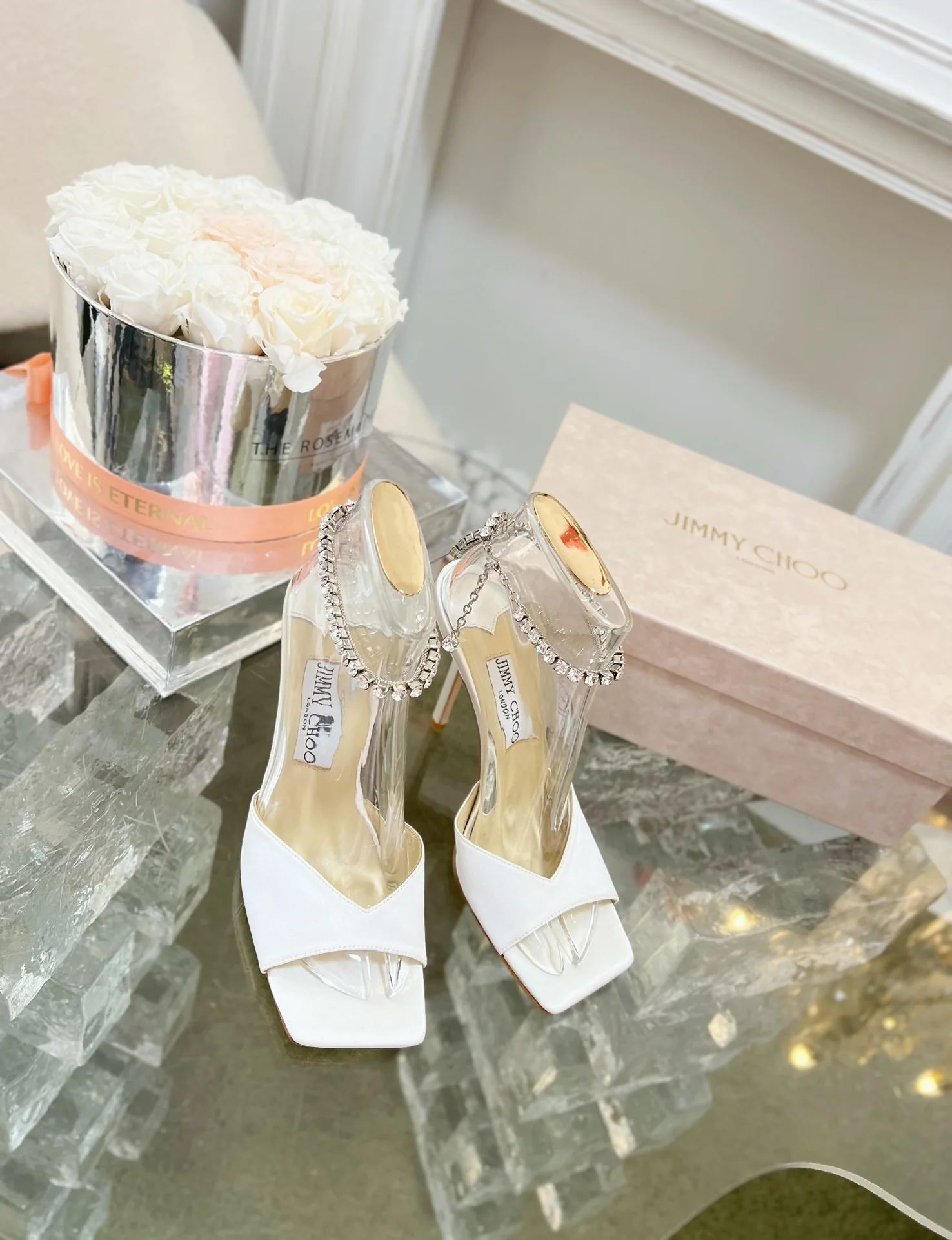 Jimmy - Новинка сезона весна/лето 2023 - Босоножки на высоком каблуке с открытым носком - Белые