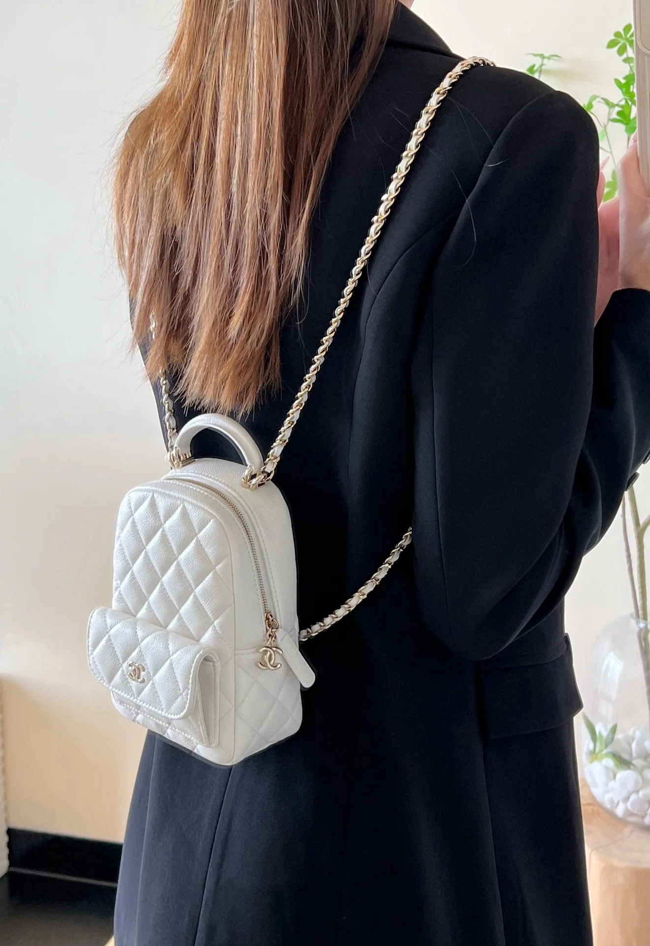 Chanel - Многофункциональный рюкзак - Белый с фурнитурой светло-золотистого цвета