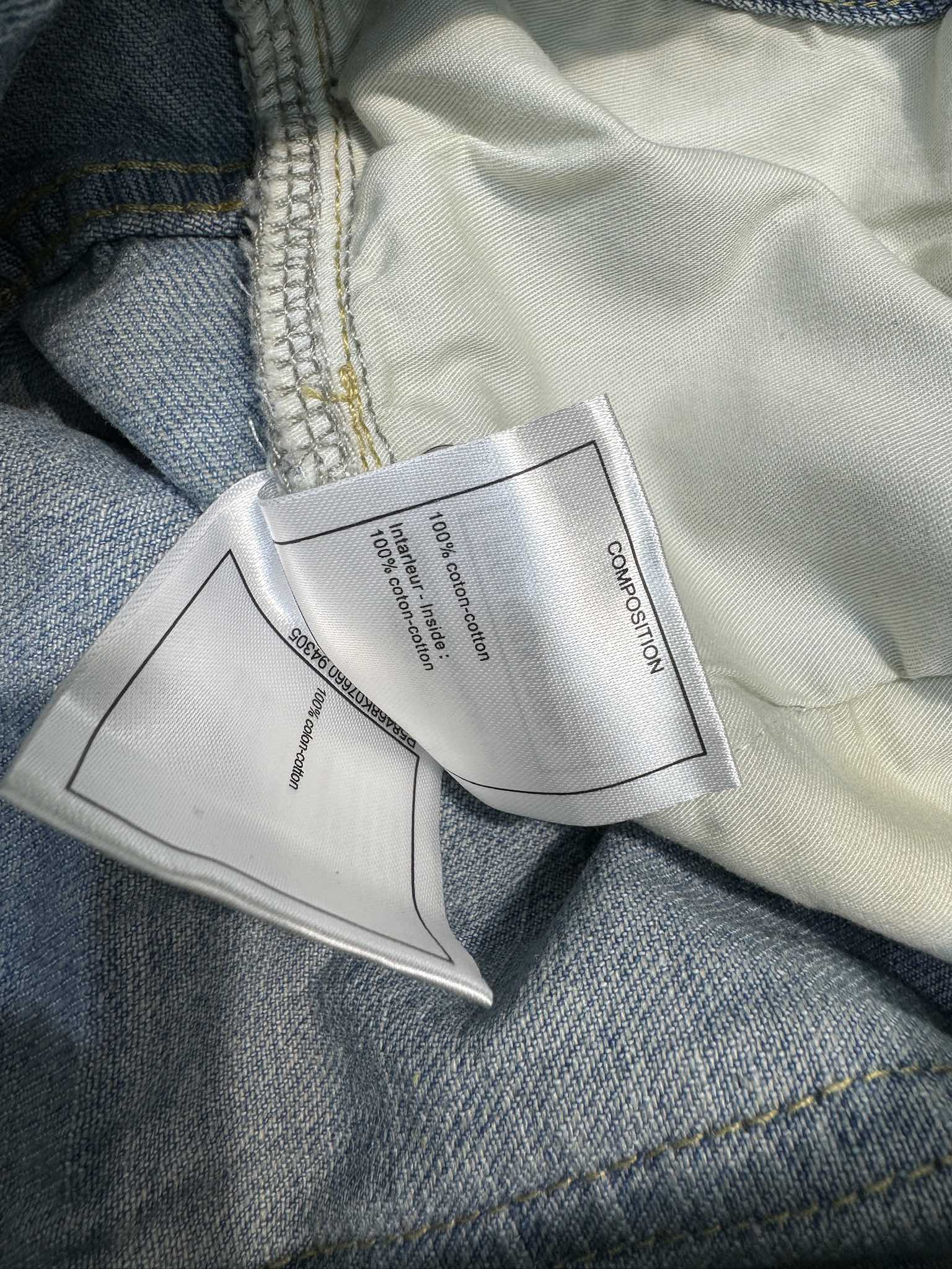 Джинсы Chanel 2403 с широкими штанинами и вышитыми карманами