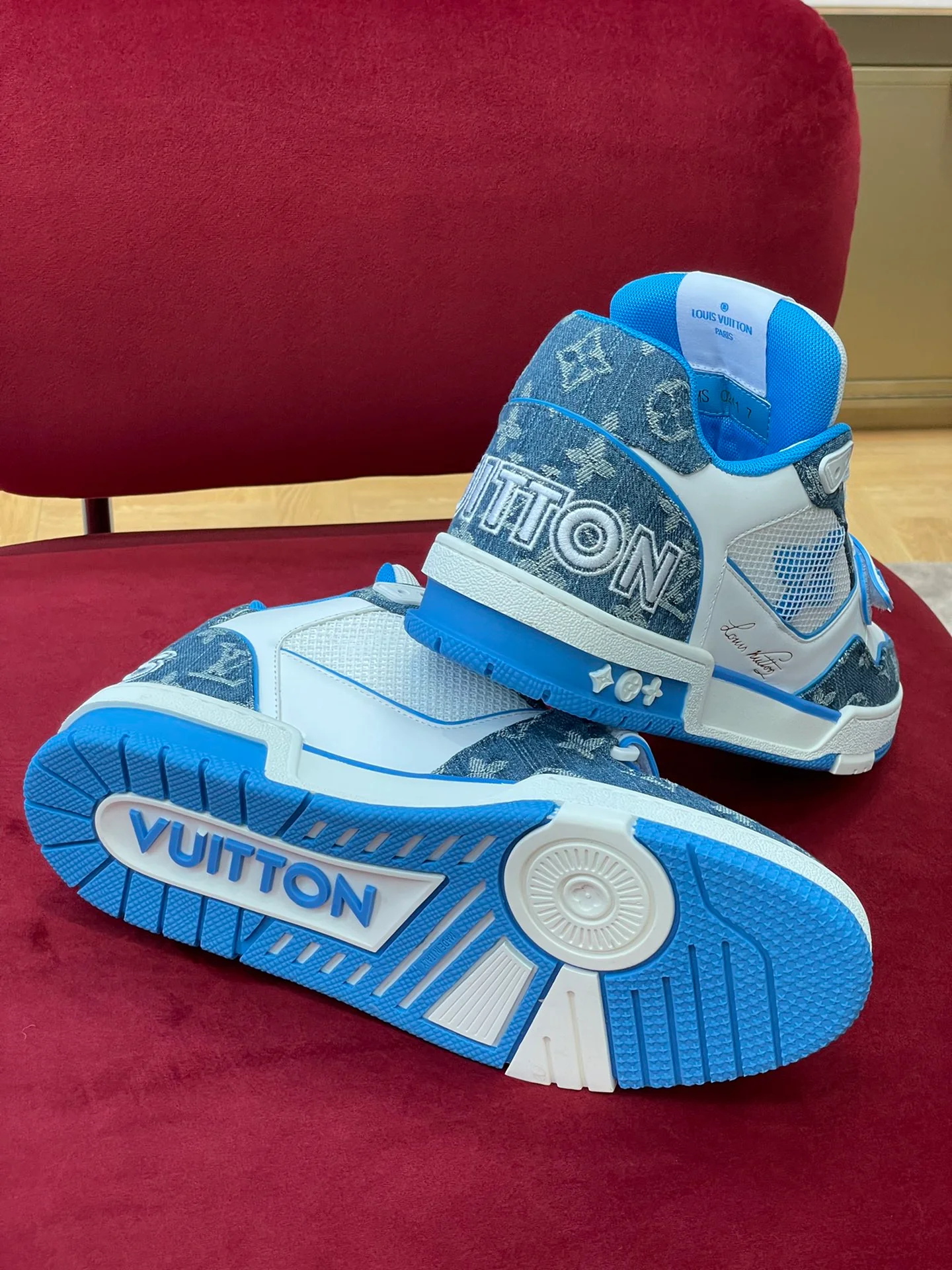 Кроссовки LV Trainer Series - Спортивная обувь - Унисекс - Бело-синие - 1