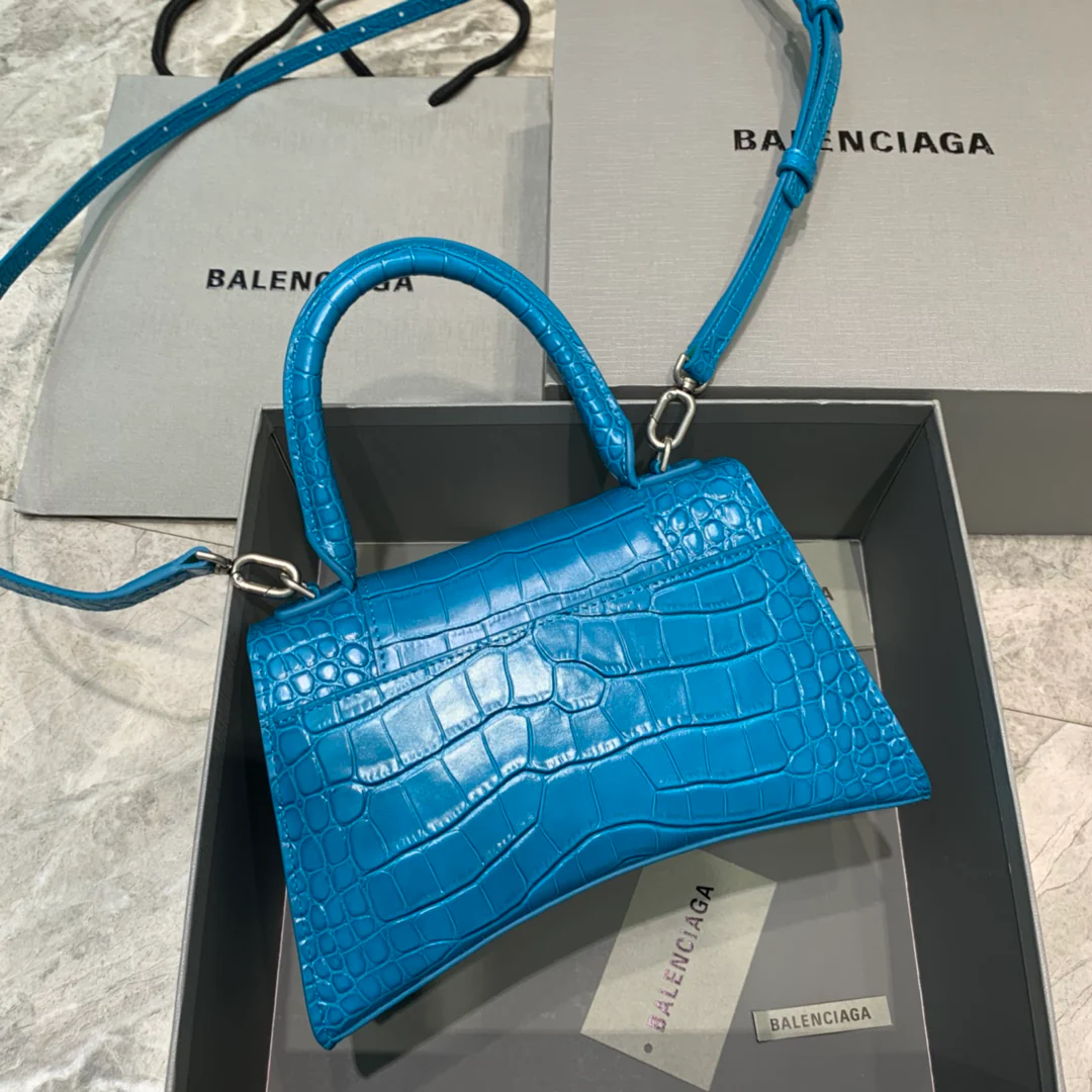 Balenciaga - Сумка ?Песочные часы? - Синий лазуритовый узор под крокодиловую кожу