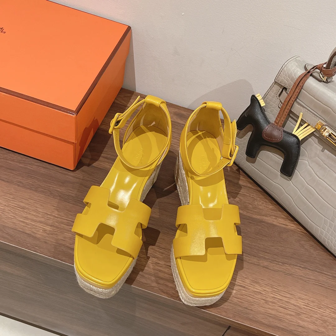 Соломенные сандалии Hermes-Elda - 3