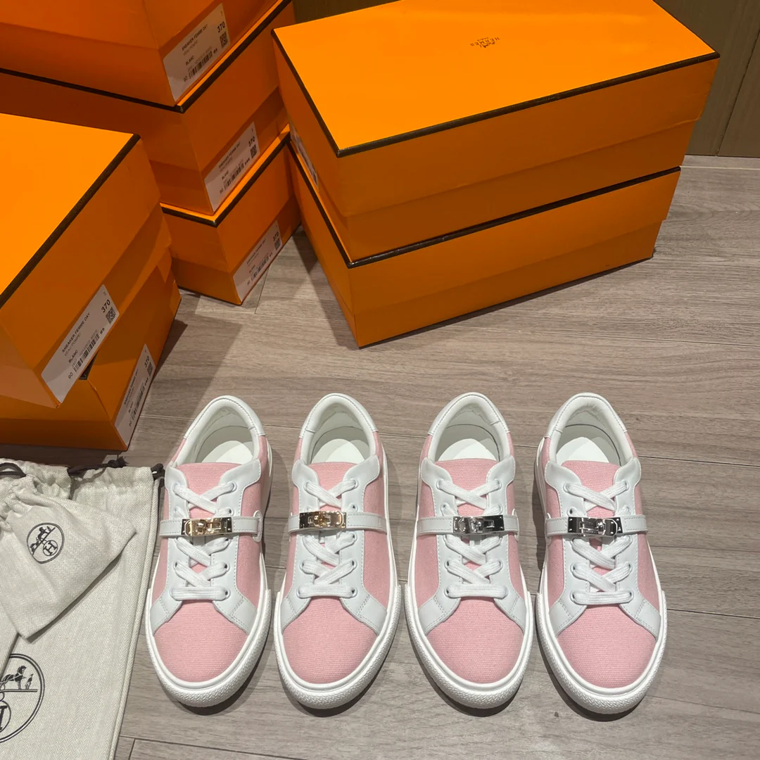 Hermes - Новейшие белые кроссовки Kelly Buckle - Мужские - 2