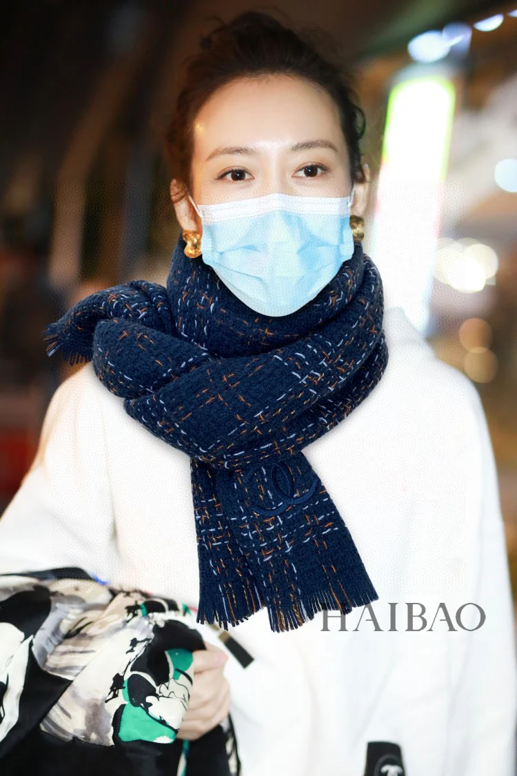 Chanel - Цветной вязаный платок/шарф - 60 см - 190 см - 100% - Кашемир премиум-класса - Синий