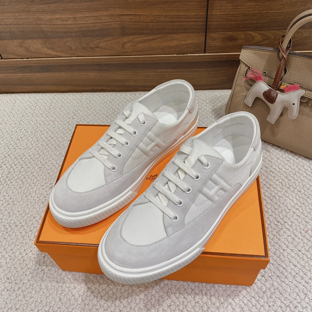 Весенняя коллекция Hermes 2022 — Белые повседневные кроссовки — Унисекс — Белые