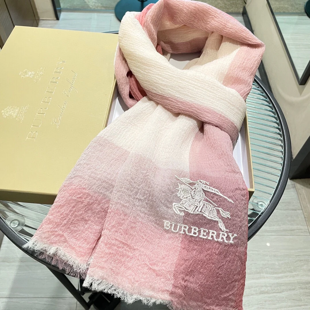 Кашемировый шарф Burberry - 90-200 см - розовый