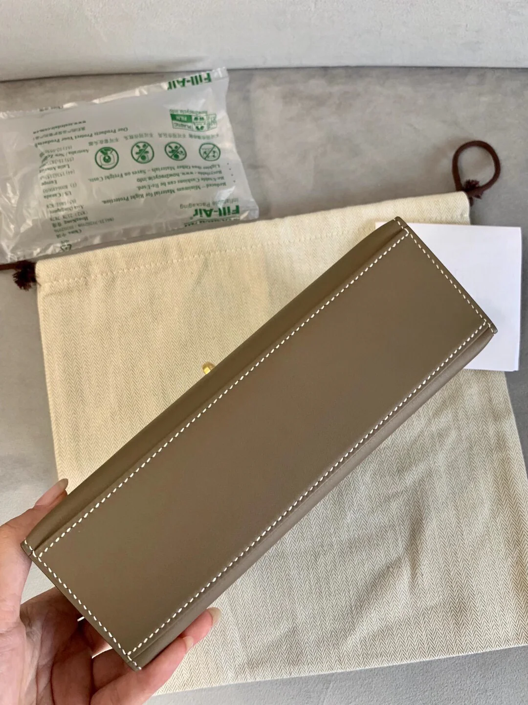 Hermes Kelly Mini 1st Generation 22 Swift Elephant Grey Gold Buckle