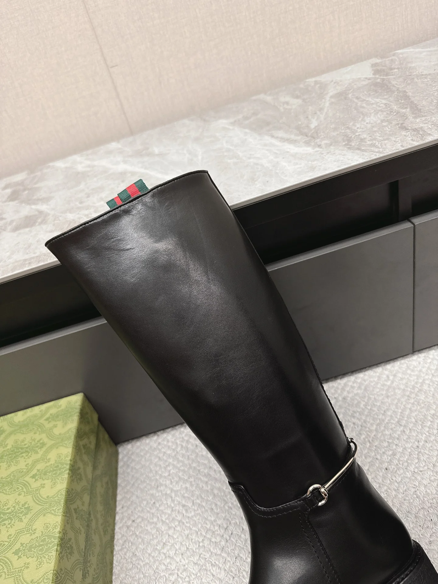 Ботинки для верховой езды Gucci 2024 - черные