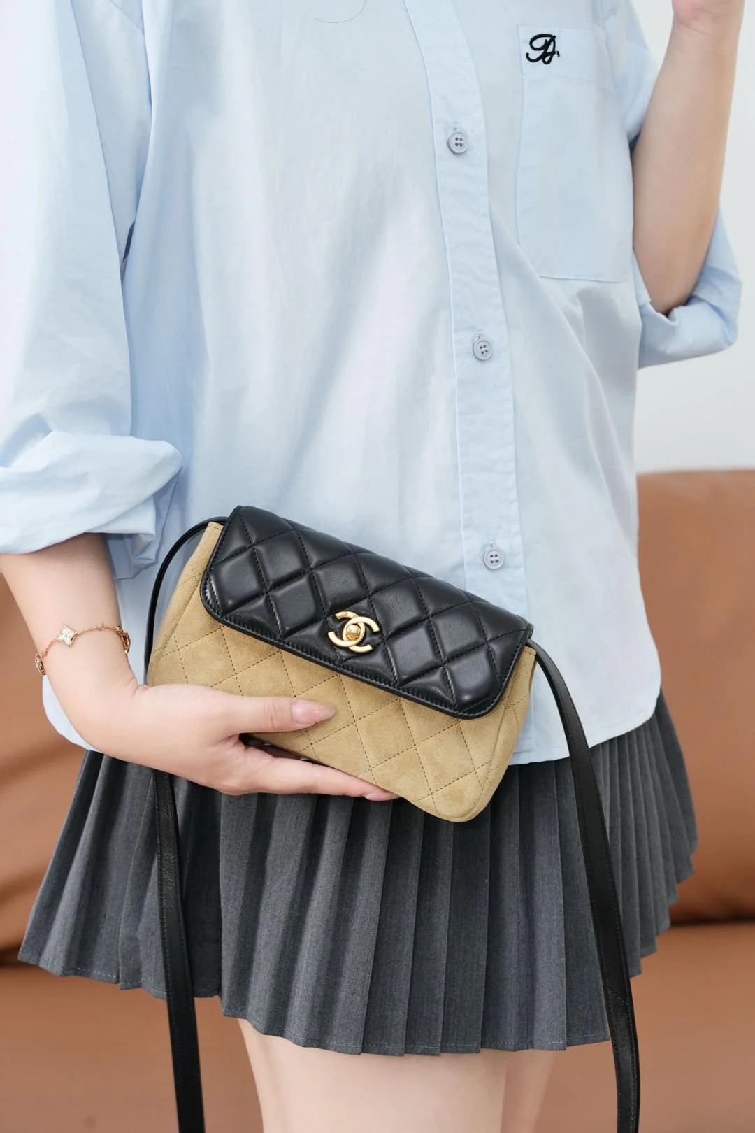 Chanel -??? - высококачественная кожаная сумка с клапаном ручной работы