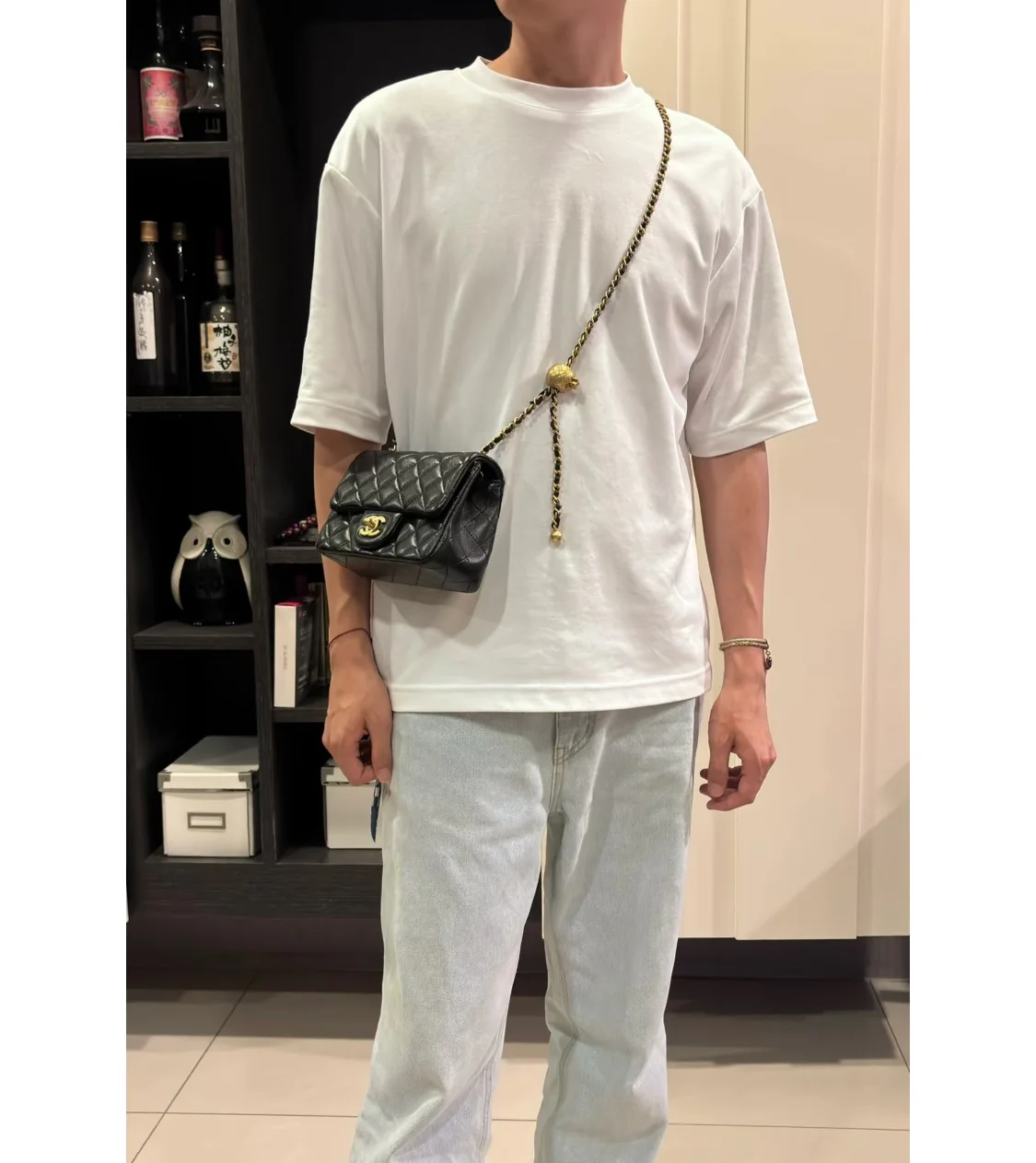 Chanel 24k Gold Globe Square Black Gold