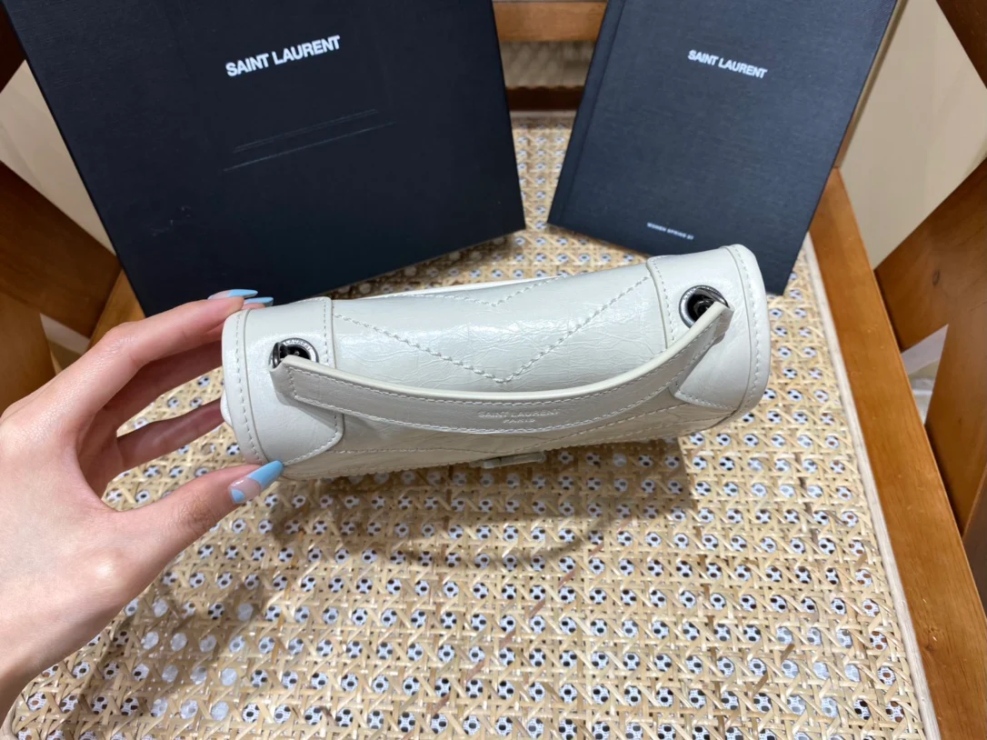 Маленькая сумка через плечо YSL-niki-Chain, белая.