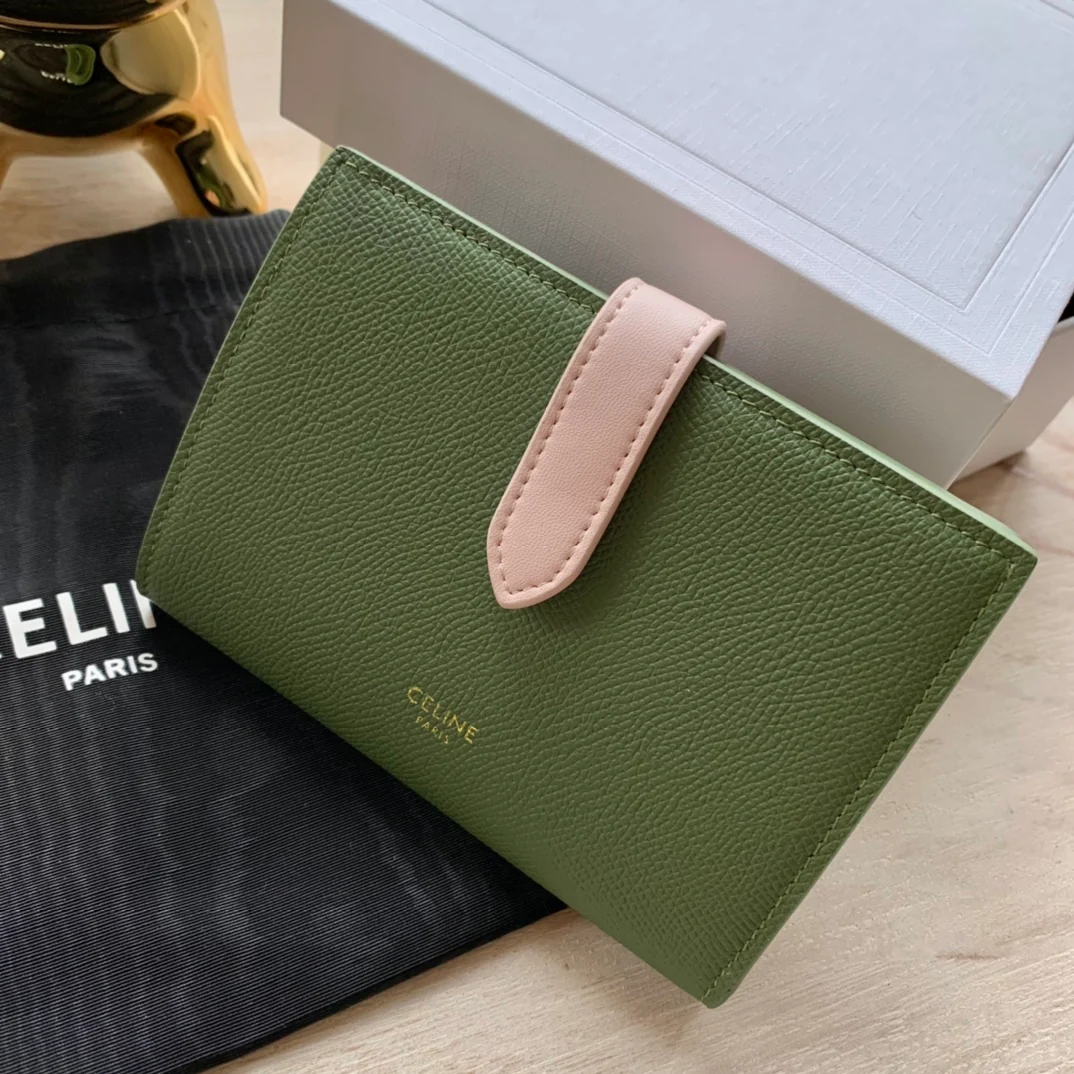 Кошелек Celine Strap из зернистой телячьей кожи - 2 шт.