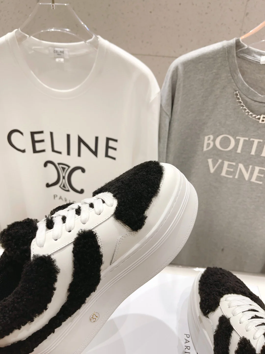 Кроссовки на платформе Celine - черные