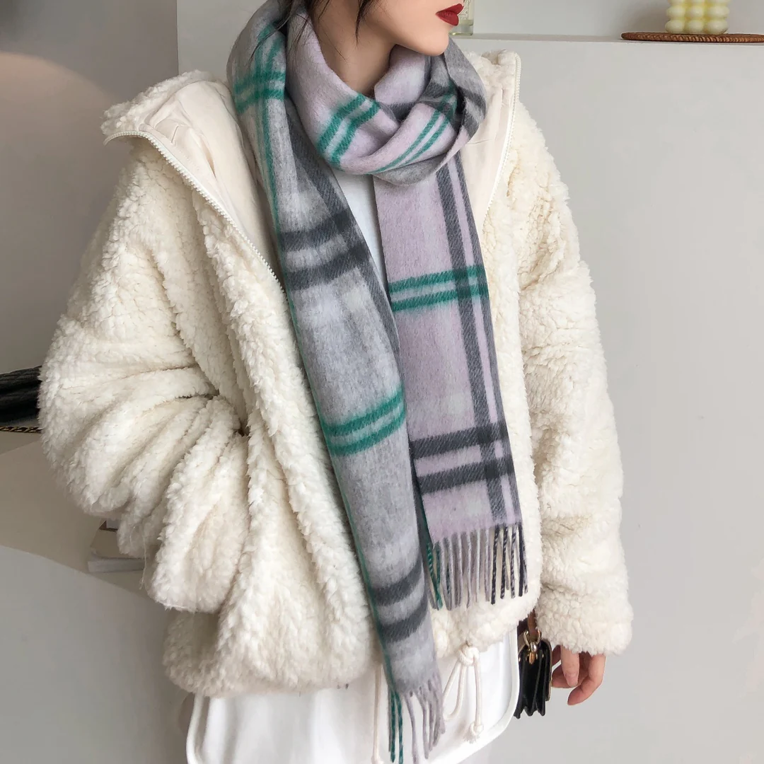 Классический кашемировый клетчатый шарф Burberry - 25 см - 190 см