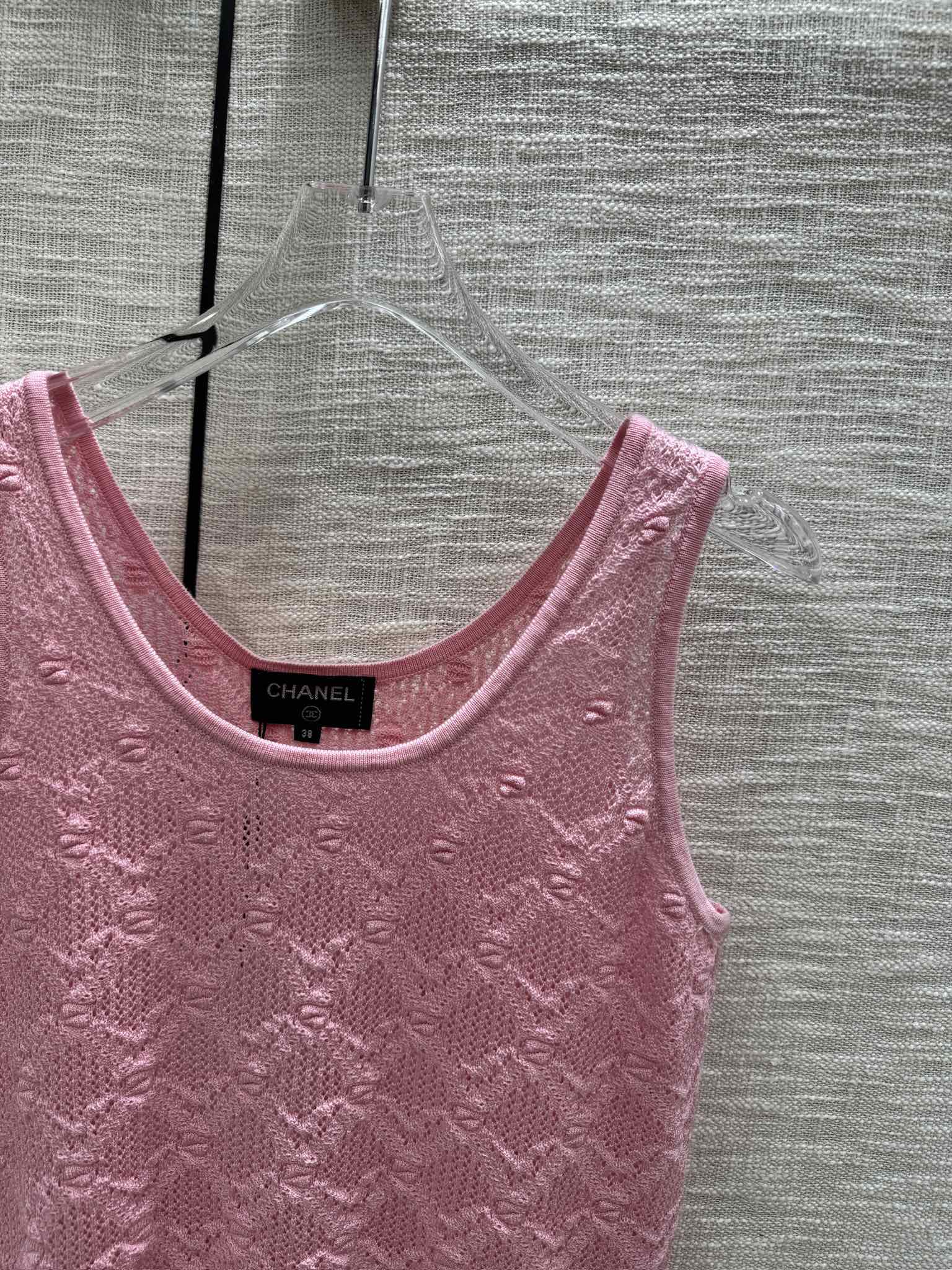 Вязаный жилет Chanel 2403 однотонного цвета - розовый