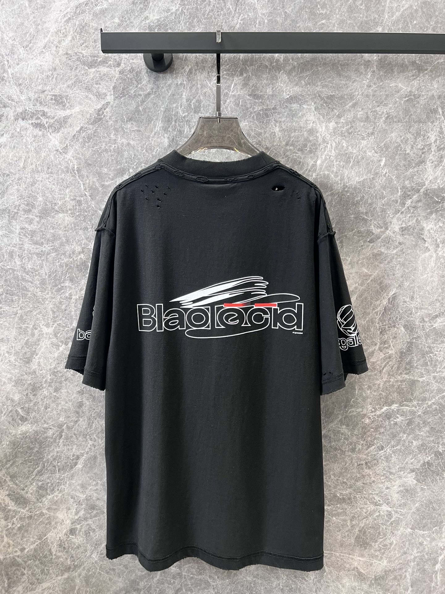 Balenciaga 2404-24ss Весна/Лето Новая футболка с коротким рукавом и круглым вырезом, с принтом AI Synthetic Print Letter - Черная