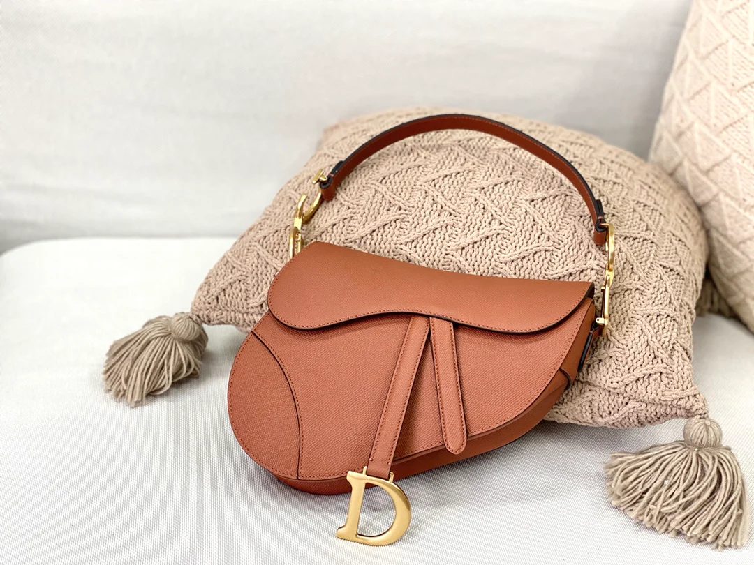 Сумка Dior Saddle Bag - Плетёная - Большая, тёмно-бронзовая - 25 см