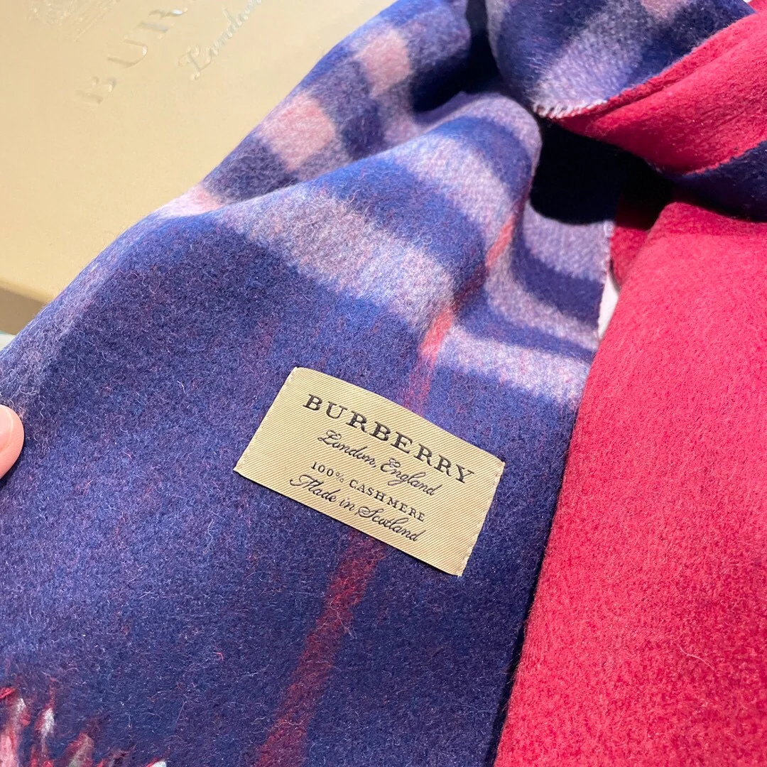 Классический клетчатый шарф Burberry - 32 см - синий