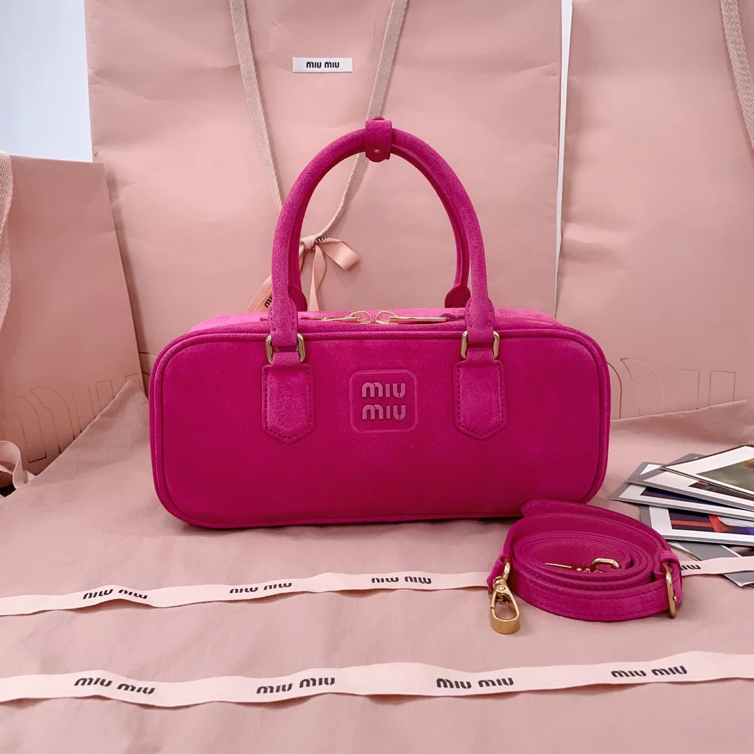 Сумка для боулинга Miu Miu-5bb148, большая, розовая.