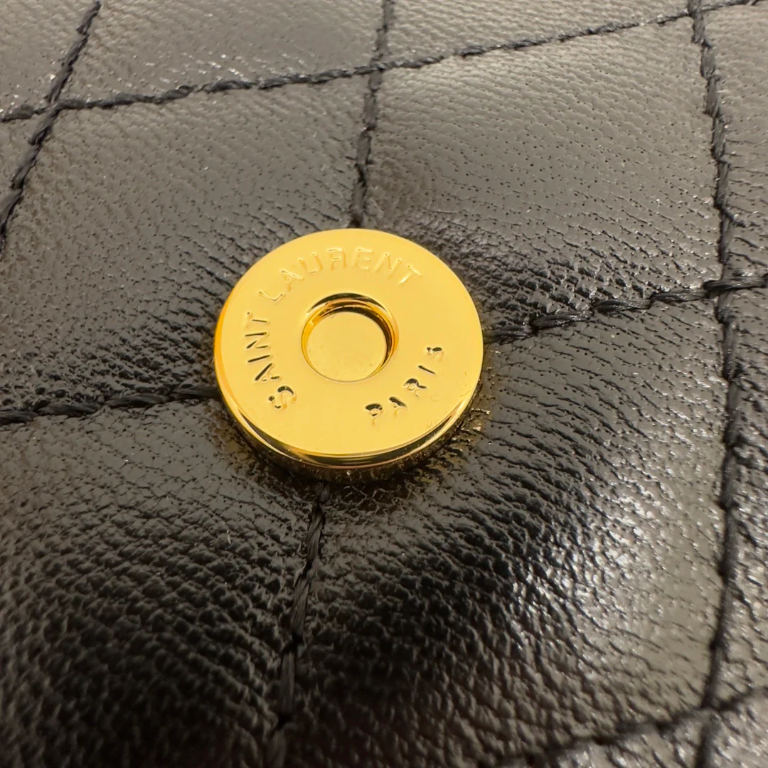 Мини-юбка YSL Nolita из овечьей кожи, черная