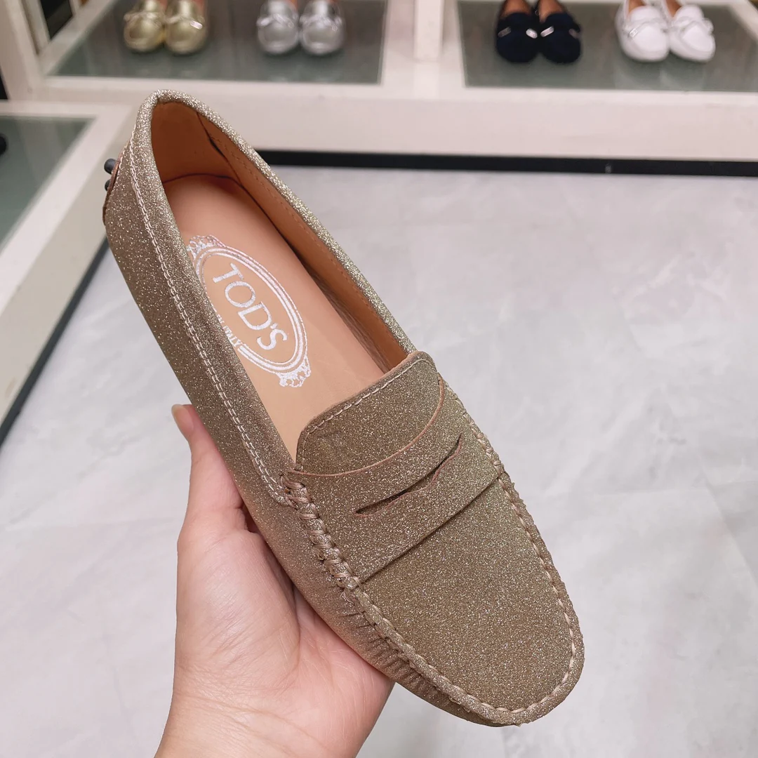 Tods - Золотистые блестки - Лоферы - Туфли без шнурков