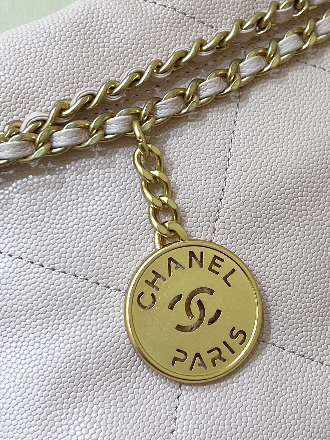 Мини-сумка Chanel Mini 22, лимитированная серия, мусорный мешок - розовый.