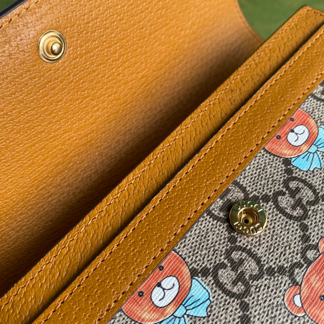 Gucci-泰迪熊联名 翻盖长夹