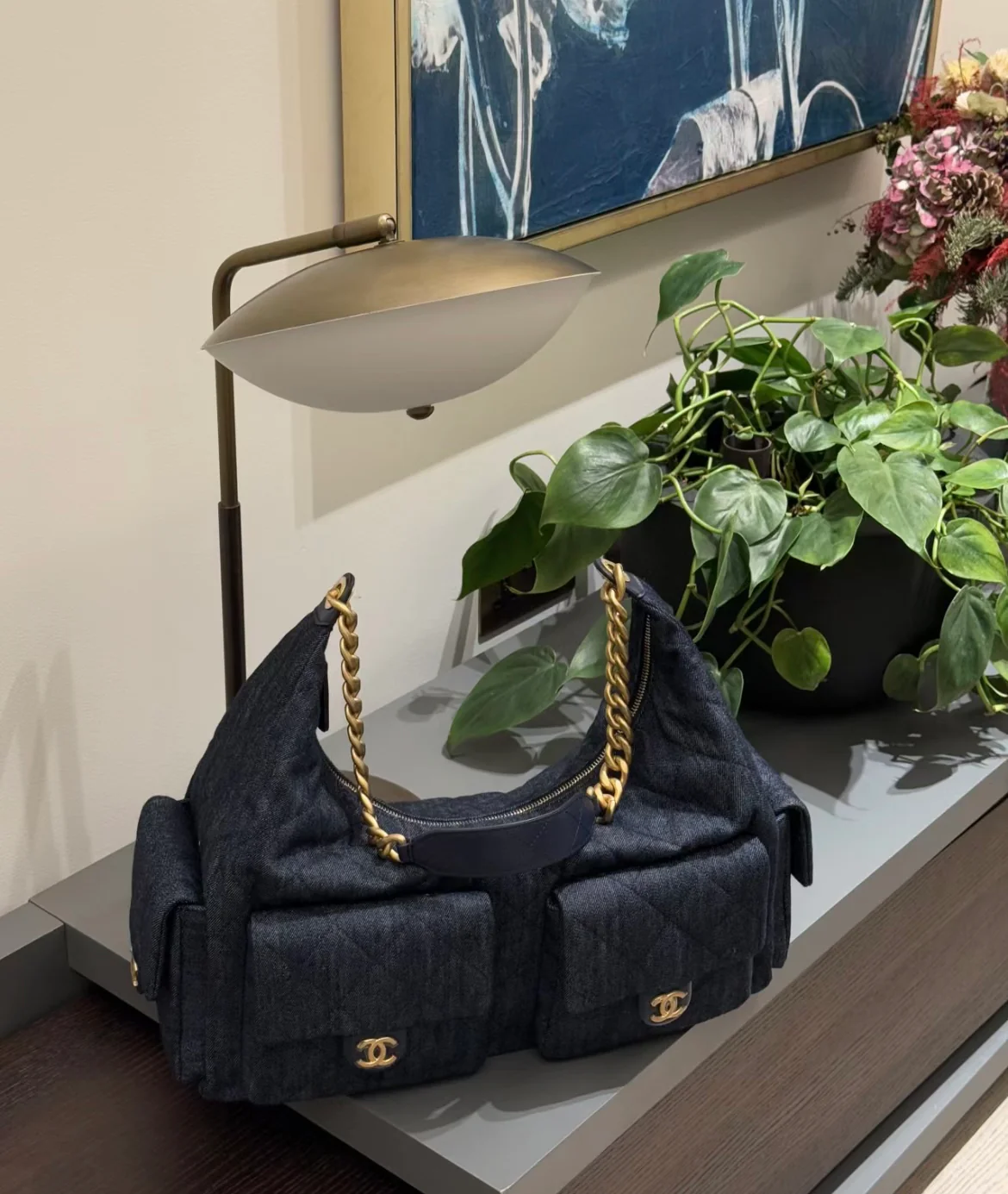 Chanel 25 Chobo Denim Small - Темно-синий