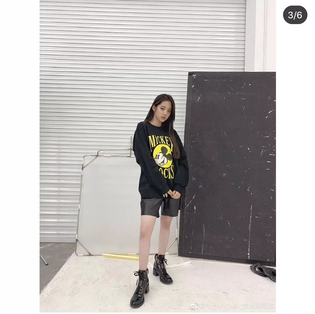 RV Shoes - 22ss - Ботильоны на массивном каблуке, украшенные стразами - Стиль Оуян Наны - 1