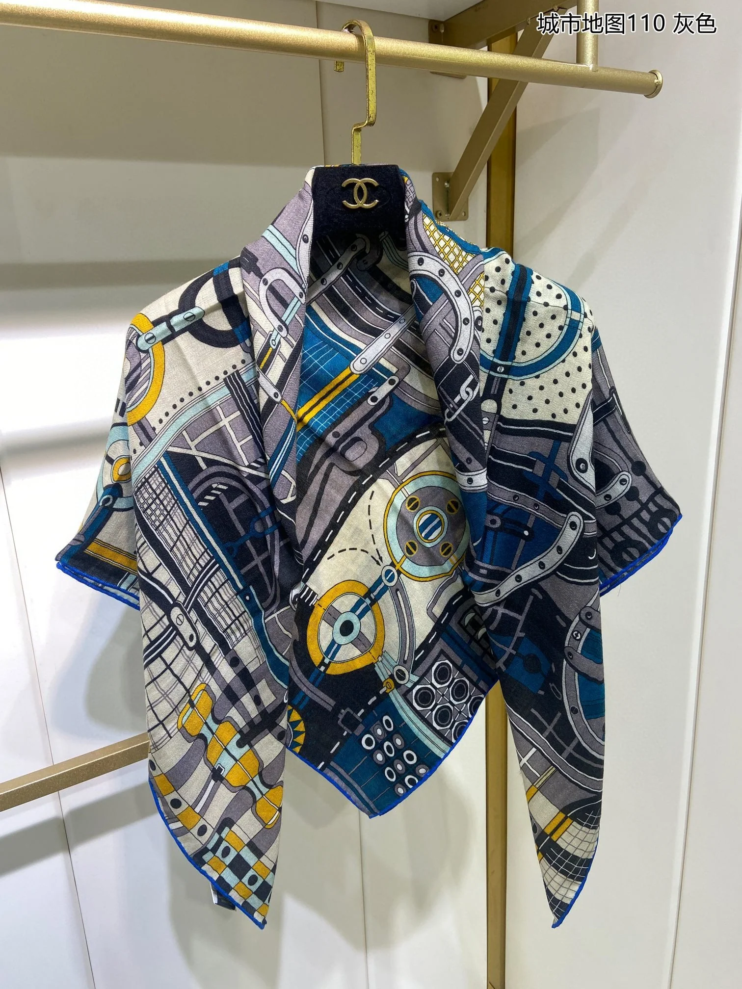 Шарф Hermes City Subway - 110 см - 70% кашемир - 30% шелк - 1 шт.