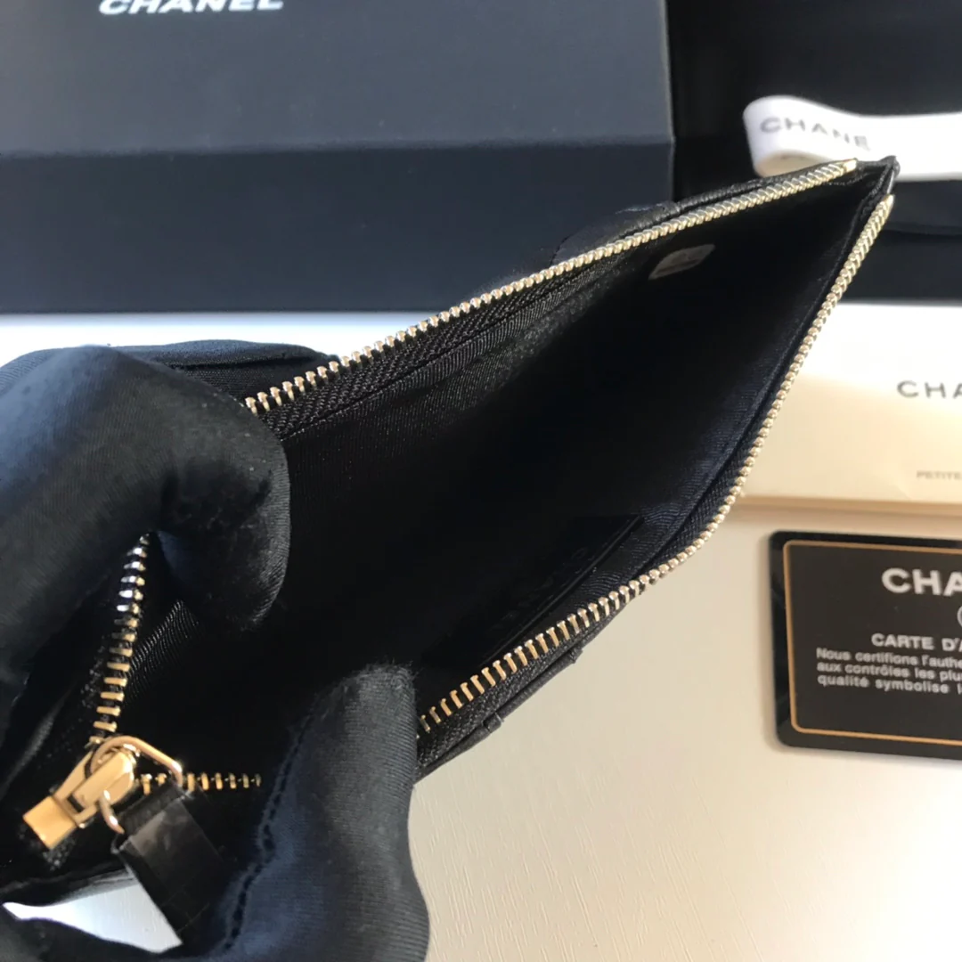 Длинный кошелек/держатель для карт Chanel на молнии - плоский длинный кошелек - 2 шт.