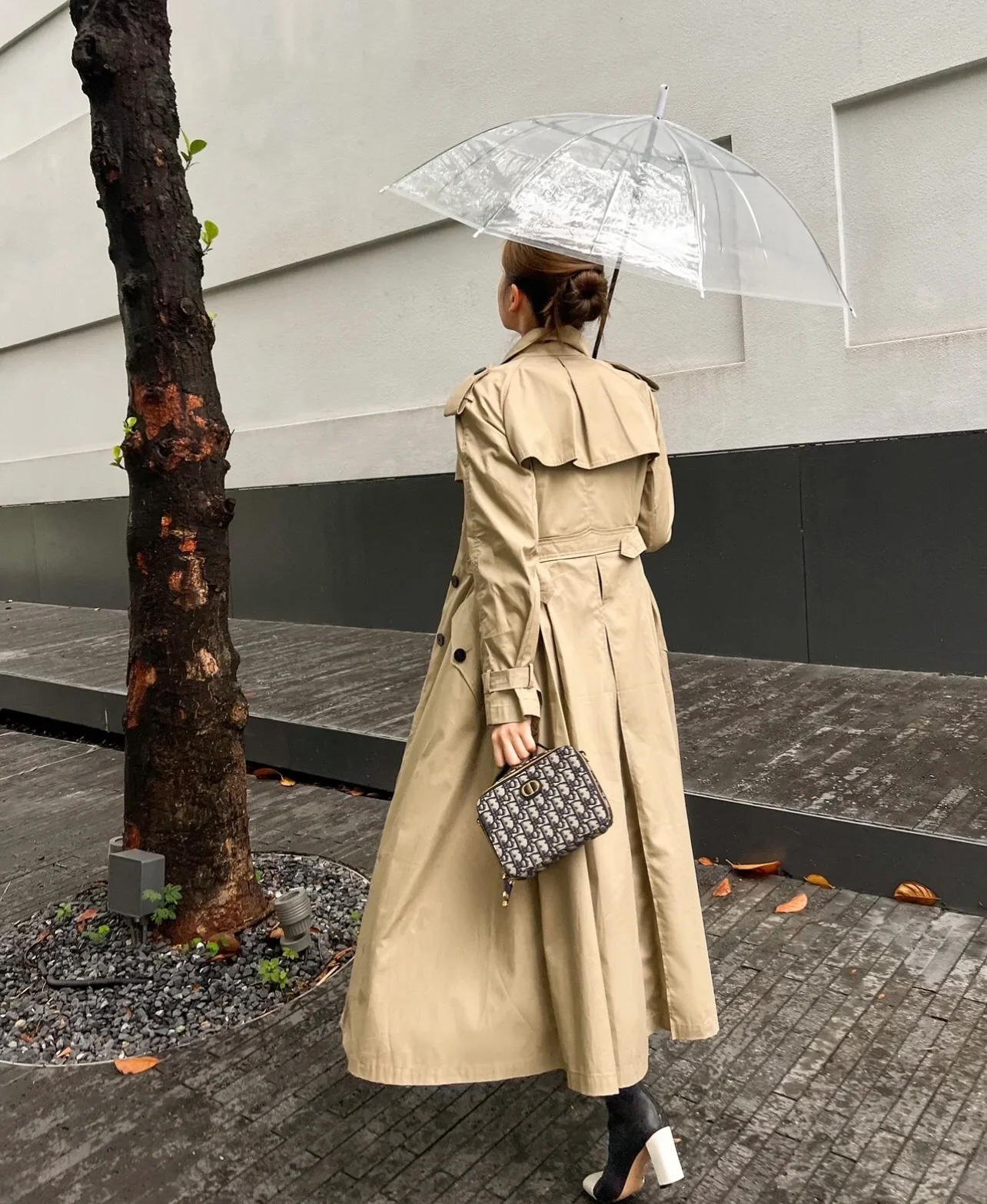 Сумка-бокс Dior Caro с монограммой Oblique — на фото в таком виде.