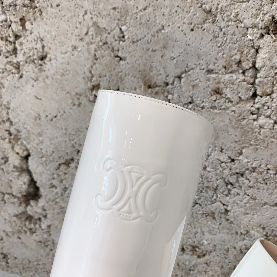 Ботинки Celine на низком каблуке 2024 года — белые