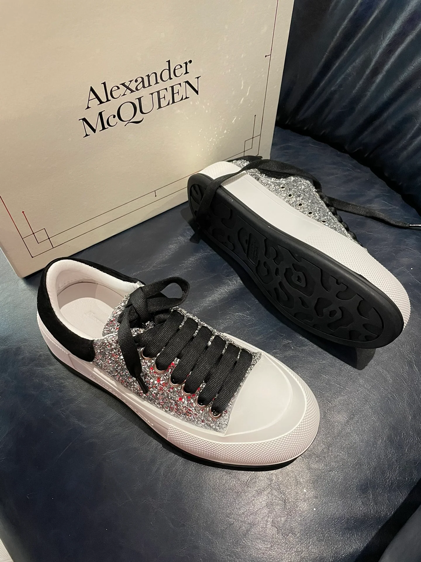 Туфли на платформе McQueen из парусины - 4