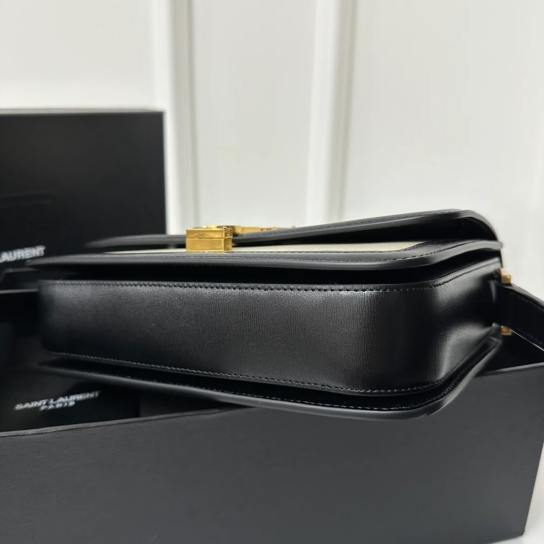 Сумка YSL Box Saint Laurent Tofu Bag Medium, черно-белая.