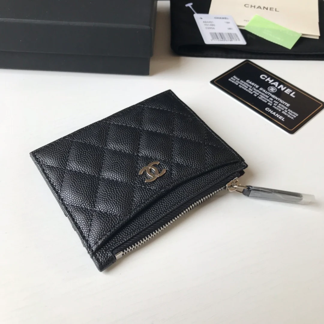 Кардхолдер Chanel на молнии - плоский кардхолдер - 3 шт.