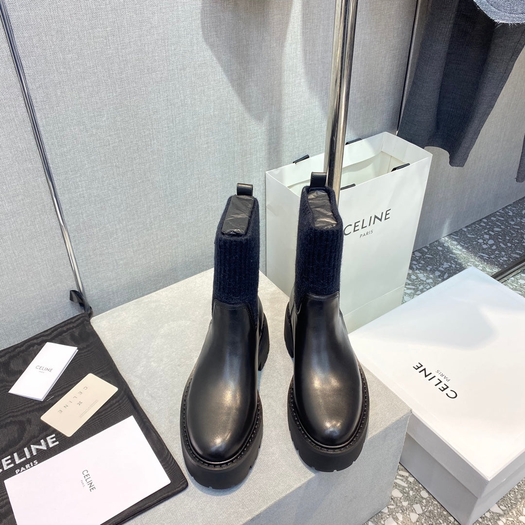 Celine - Вязаные ботинки-носки с закругленным носком