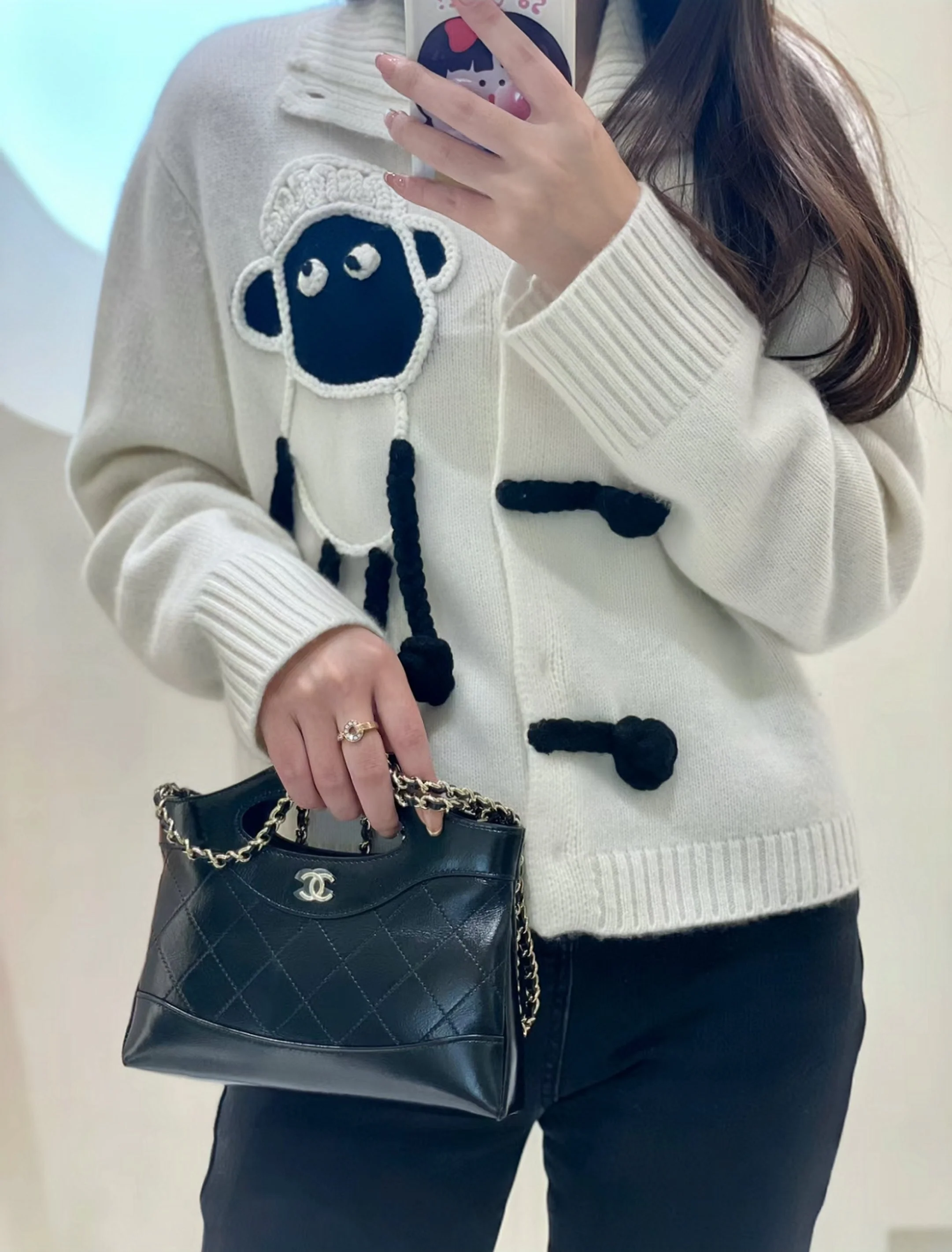 Сумка Chanel Nano 31 - Миниатюрная горизонтальная версия - Черная