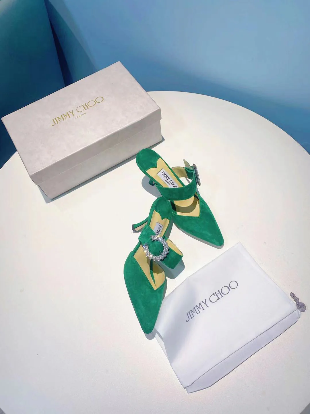 Замшевые босоножки на высоком каблуке Jimmy